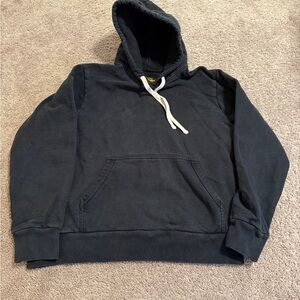 Brave Star mens Classic Black Hoodie with White Drawstring large cotton USA